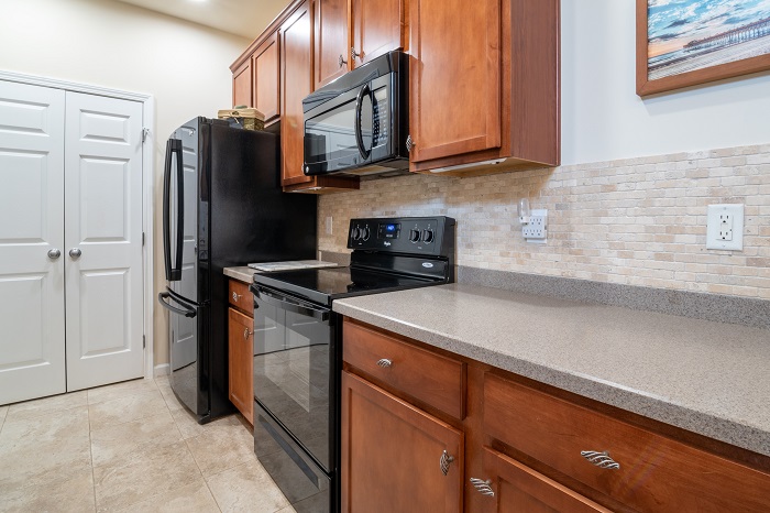 It is an example on how to place a microwave inside kitchen. Here is an Over the Range Placement Picture.